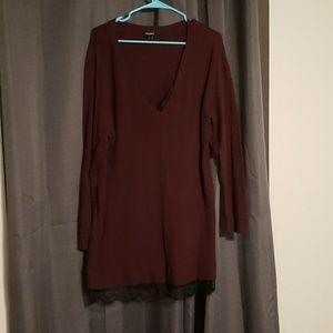 Wine colored sweater from Torrid